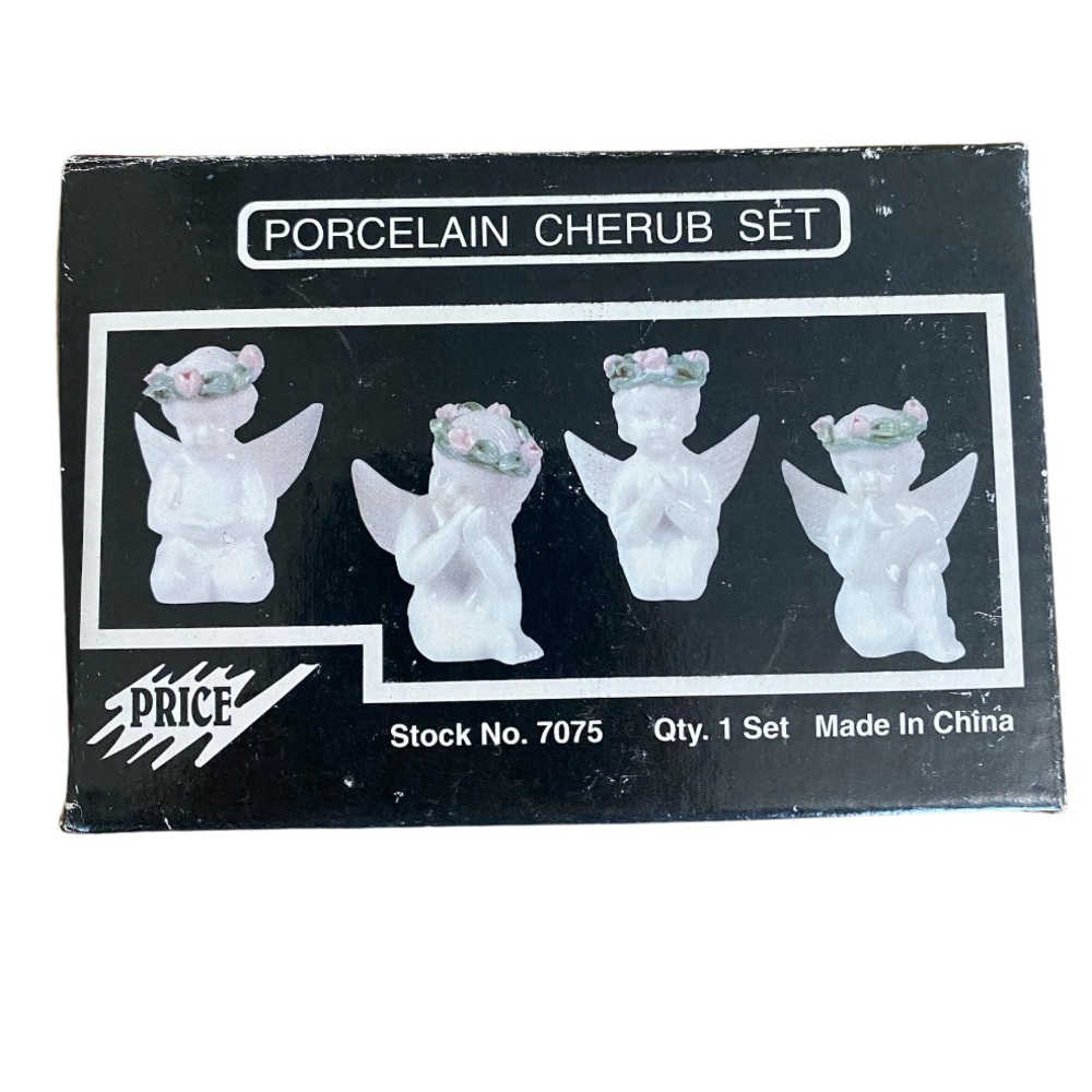 Vintage Albert E. Price Porcelain Cherubs Set of 4 Figurines Collectible